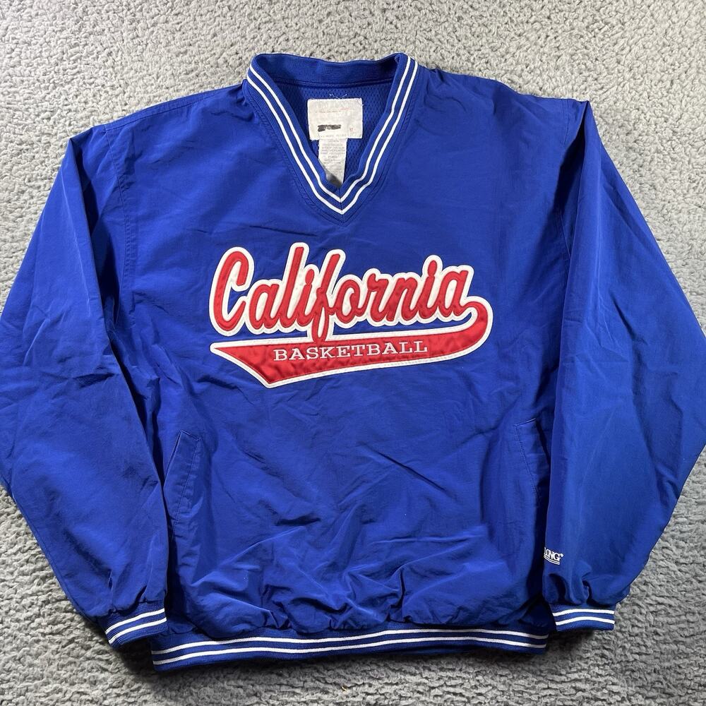 Vintage DeLong California Basketball Windbreaker Pullover Jacket Blue Men's M